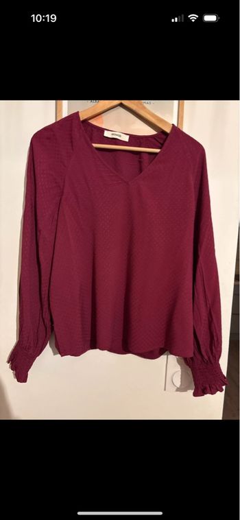 Blouse à smocks framboise Promod