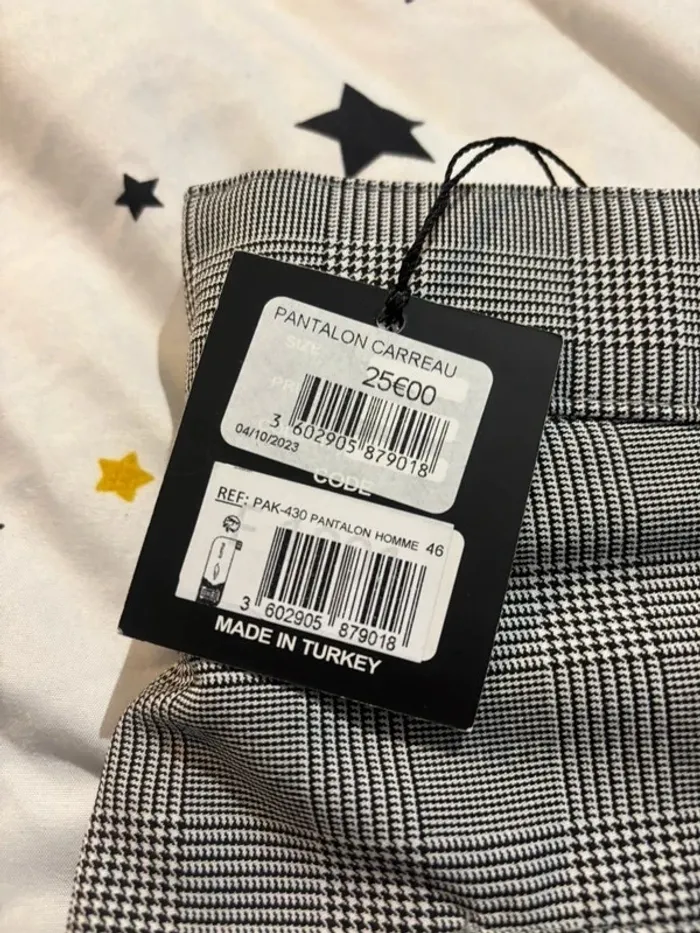 Pantalon carreau homme taille 46 neuf avec étiquette - photo numéro 3