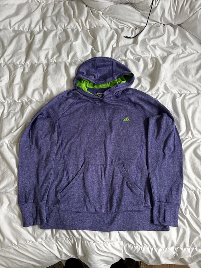 Sweat à capuche Adidas violet Ultimate Hoodie - Taille XL femme