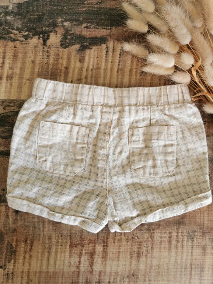 🌸Short beige carreau bébé 6mois léger type Lin Kiabi - photo numéro 7
