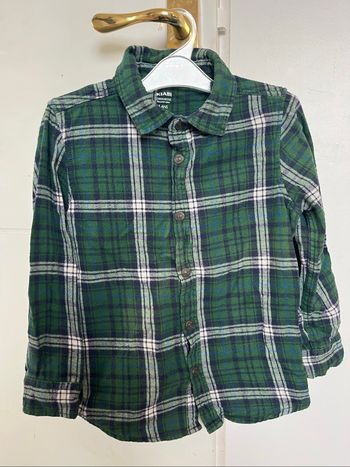 Chemise à carreaux Kiabi vert