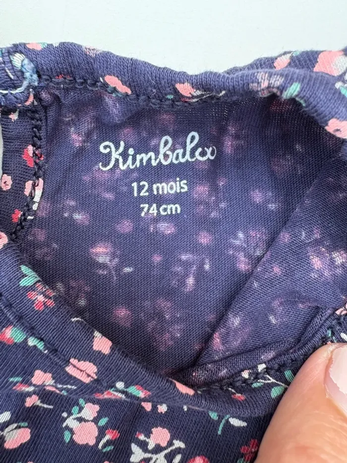 Robe marine fleurs Kimbaloo 12 mois - photo numéro 3
