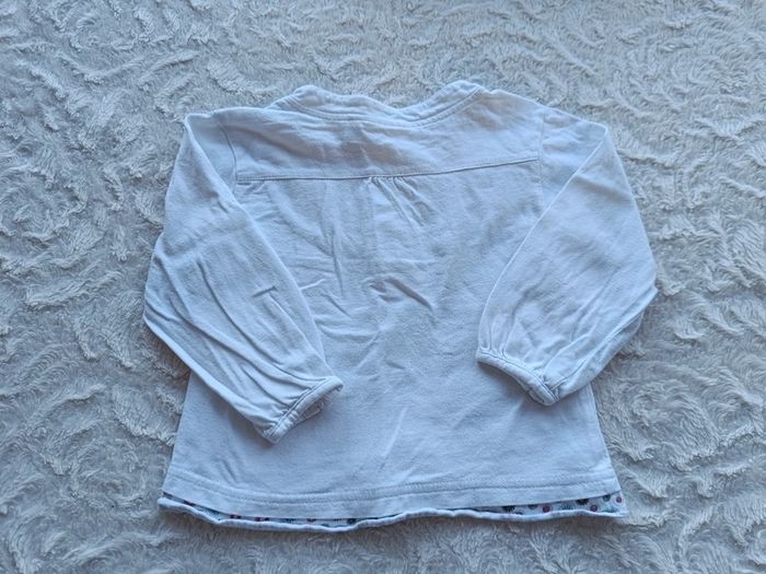 Tee shirt chemise blouse tunique manches longues Fille 12/18 mois fleurs Tricky tracks 100% coton - photo numéro 7