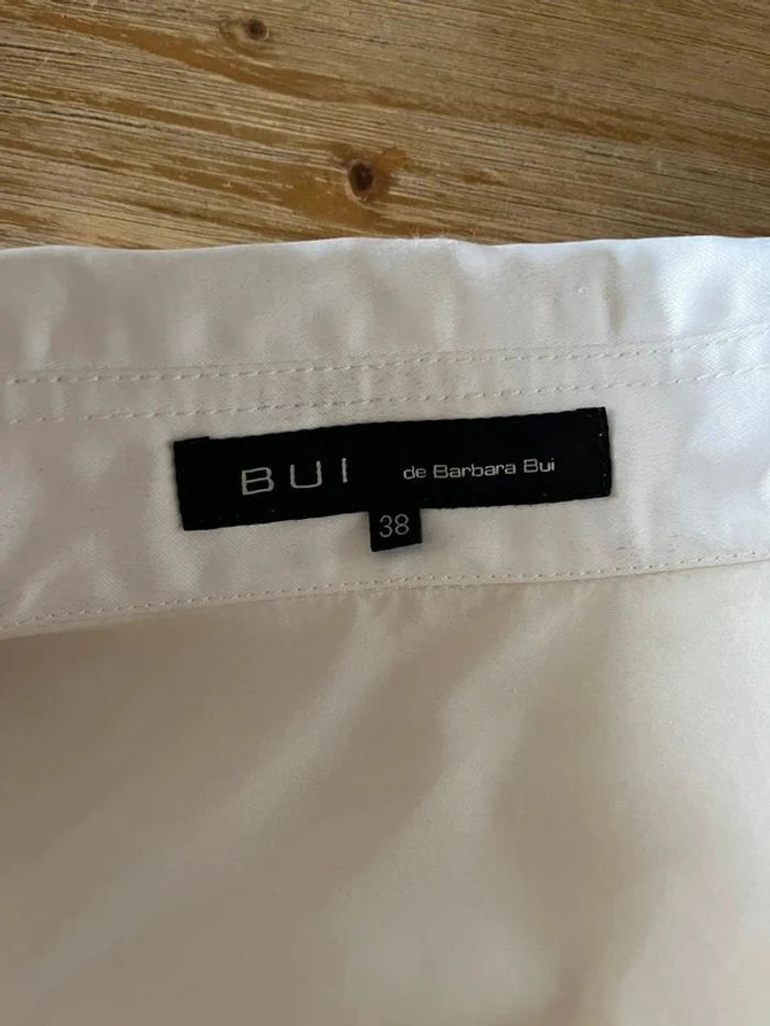 Robe courte blanche doré lumineuse décolleté lacet Barbara Bui – Taille 38 – Très bon état - photo numéro 6