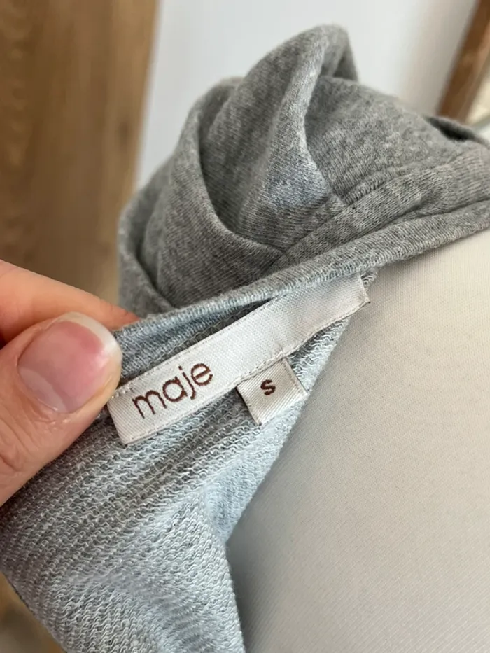 Haut manches courtes bouffantes gris Maje - photo numéro 7