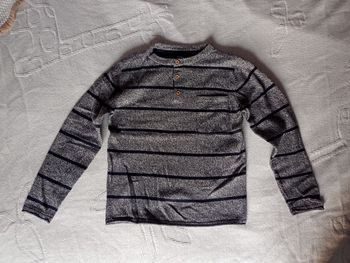 Pull rayé gris Kiabi garçon 5 ans