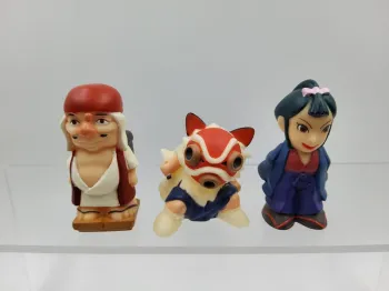 3 Ghibli Yubi Ningyo Figures - Princess Mononoke