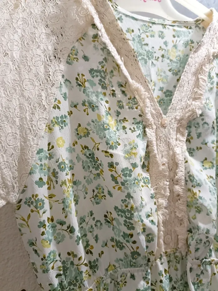 Robe verte été a dentelles - photo numéro 6