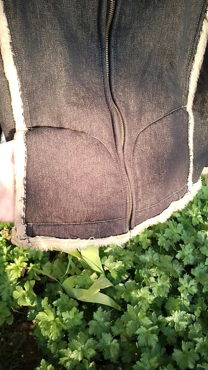 Blouson façon jeans en fausse fourrure - photo numéro 9