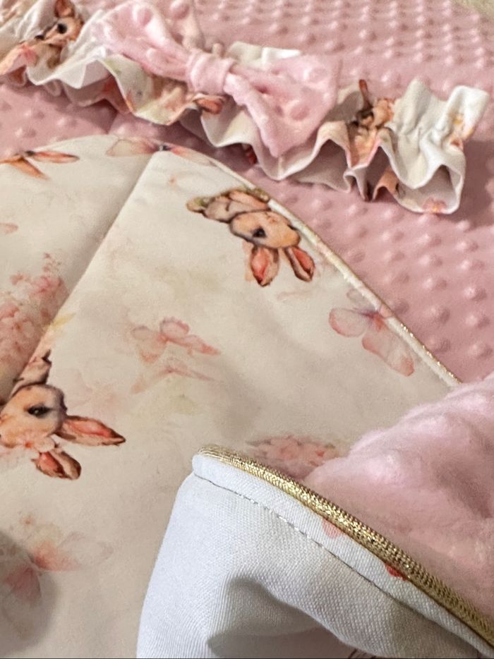 Couverture emmaillotage lapin bébé rose - photo numéro 7