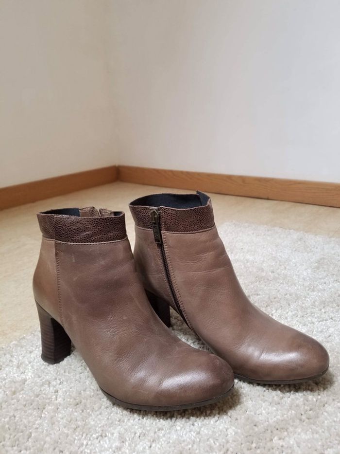 Bottines à talon Minka Design En cuir marron - photo numéro 4