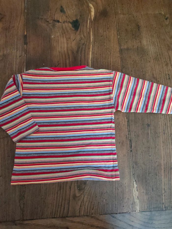 T-shirt manches longues rayé rouge - photo numéro 3
