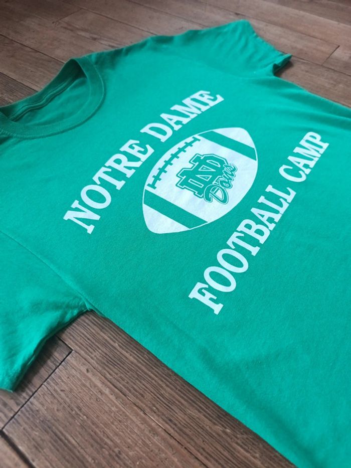 T-shirt NCAA university North Dakota Notre dame football camp vert S - photo numéro 3