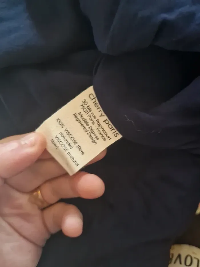 Robe bleue marine cherry paris taille 36 tres bon etat - photo numéro 7
