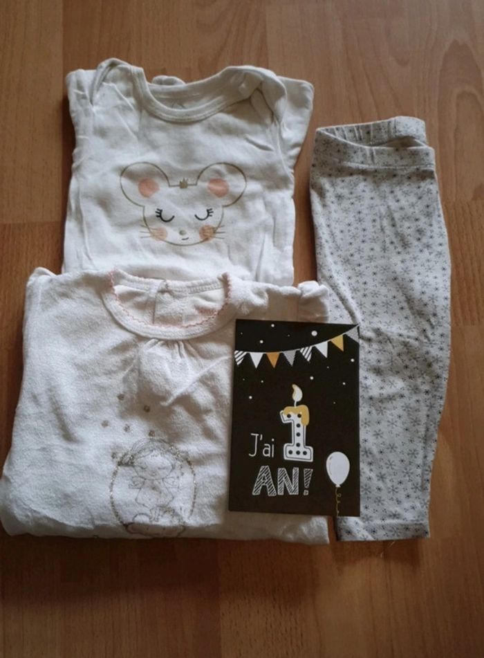Pyjama velours bodie Manche courte legging gris