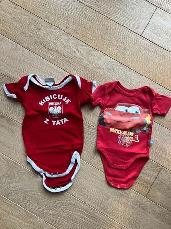 Lot de 2 bodies garçon 3 mois cars / kibicuje z tatą bon état