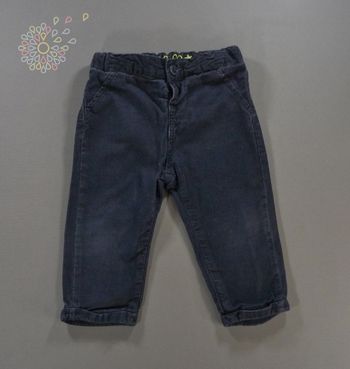 Pantalon velours côtelé bleu foncé Kiabi 12 mois 73 – 76 cm garçon