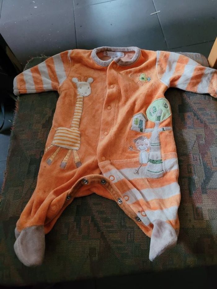 Pyjama velours kitchoun 1 mois