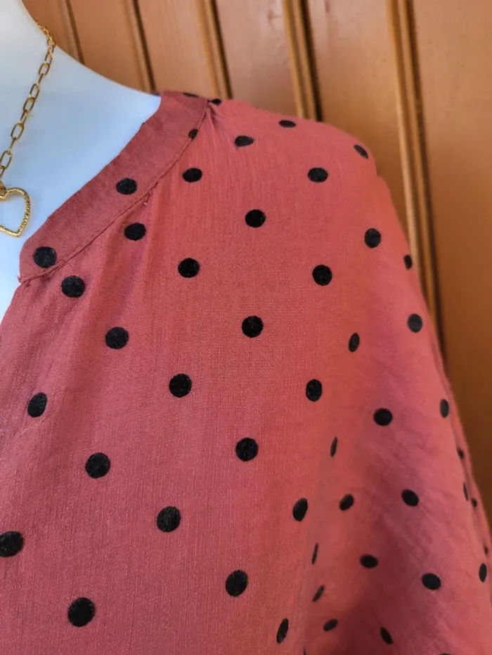 Robe volant à pois rose noir primark taille 46 - photo numéro 3