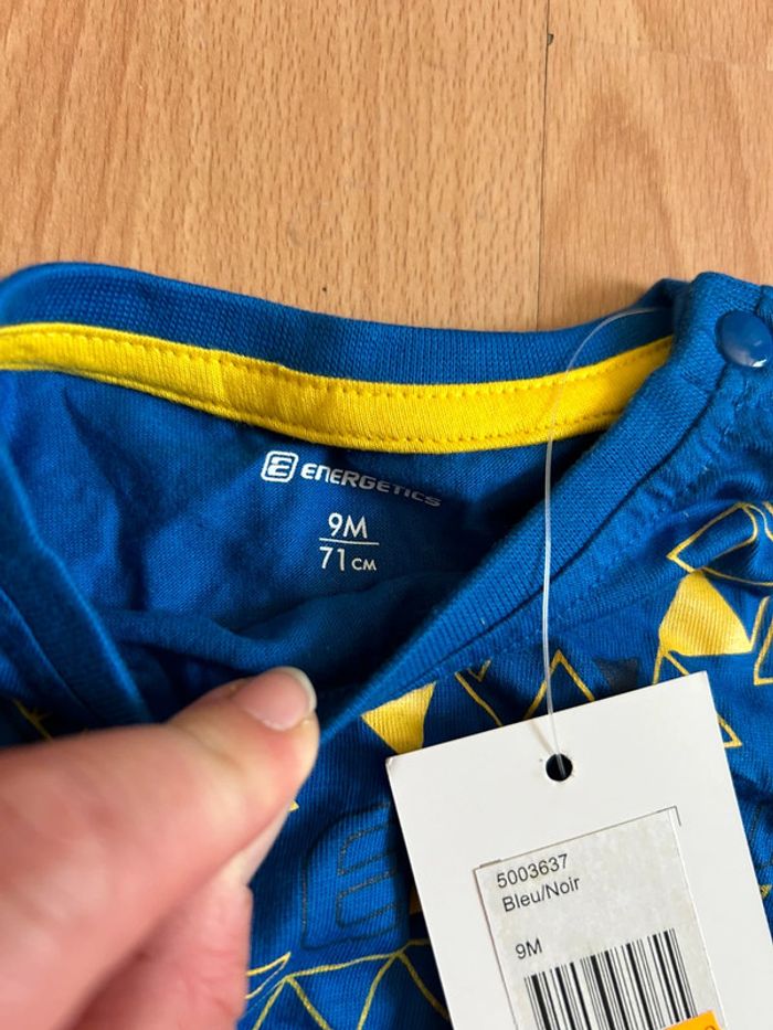 Bel ensemble d’été T-shirt + short Energetics T. 9 mois/71 cm garçon neuf avec étiquette - photo numéro 6