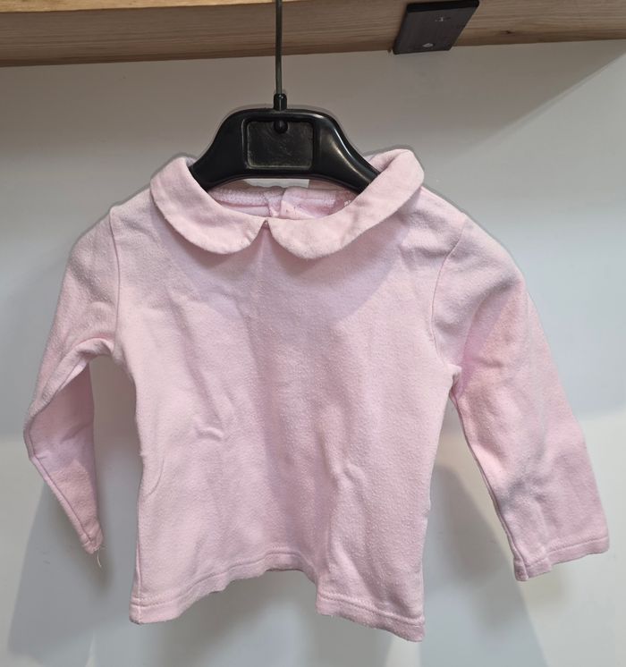 Tee-shirt ML rose uni 18 mois