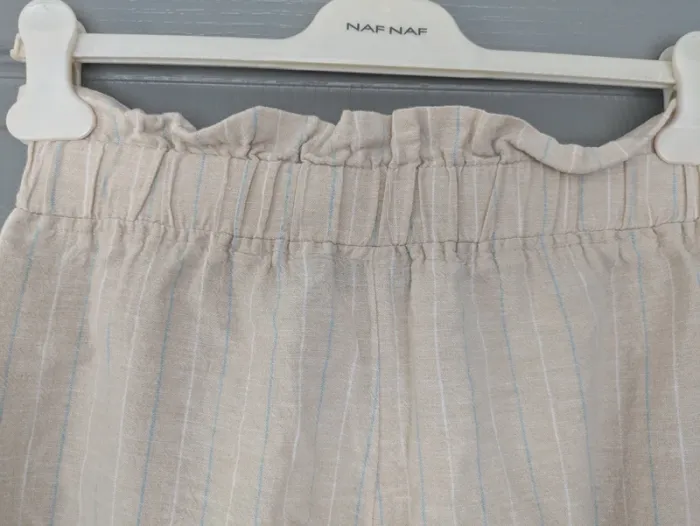 Pantalon pantacourt en lin ample coupe large Kiabi taille 38 - photo numéro 5