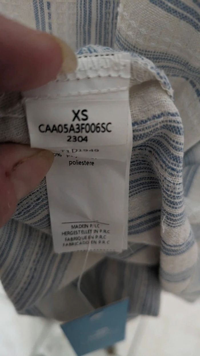 Robe midi à rayures noué col derrière taille XS/36 jamais porté - photo numéro 7