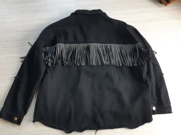 Veste overzise  femme franges taille M - photo numéro 3