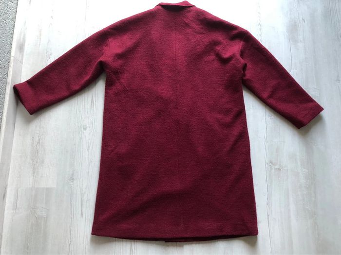 AN68- Manteau long bordeaux laine/polyester T 48 porté 7-8 fois - photo numéro 14