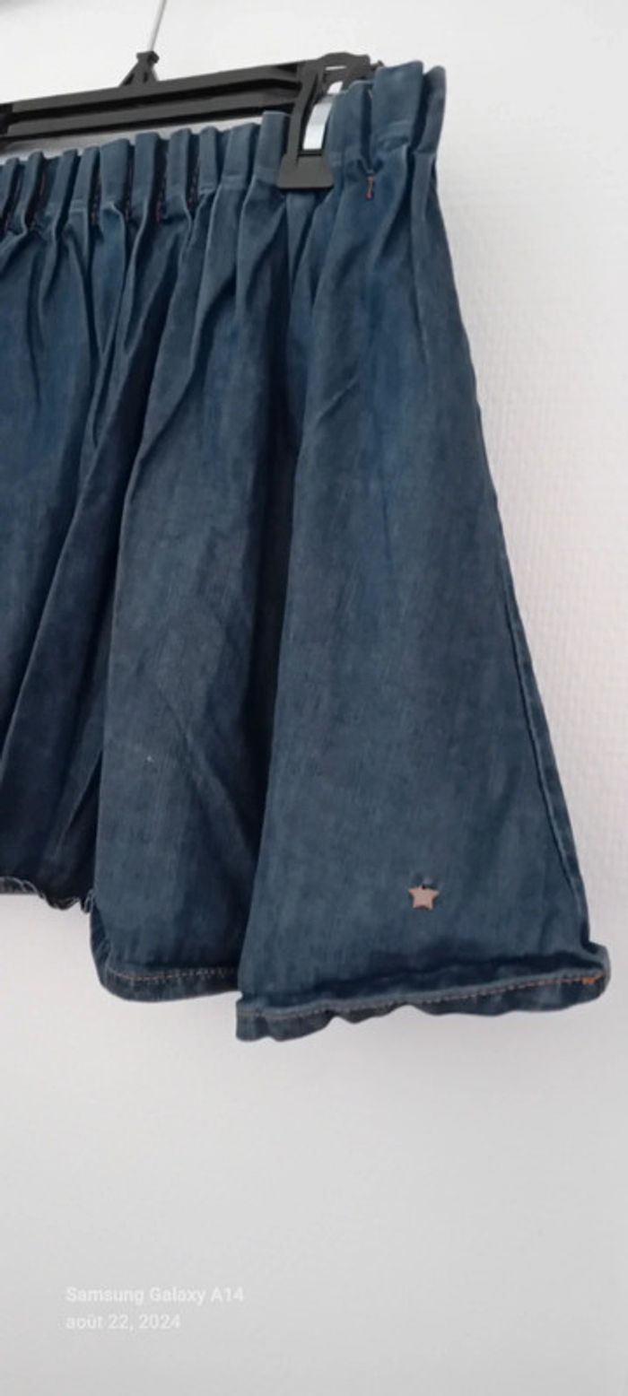 Jupe en jean plissée taille élastique bleu fille 10 ans tape à l oeil - photo numéro 6