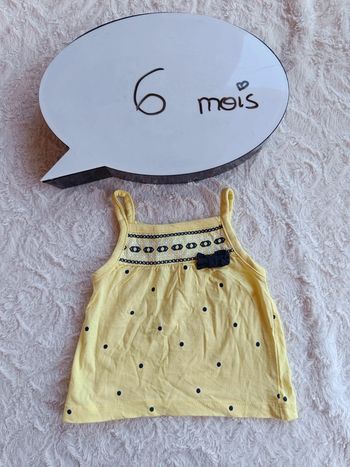 Tee shirt chemise sans manche bretelles débardeur Fille 6 mois Mes petits cailloux