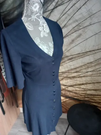 Robe bleue légère nubuck daim