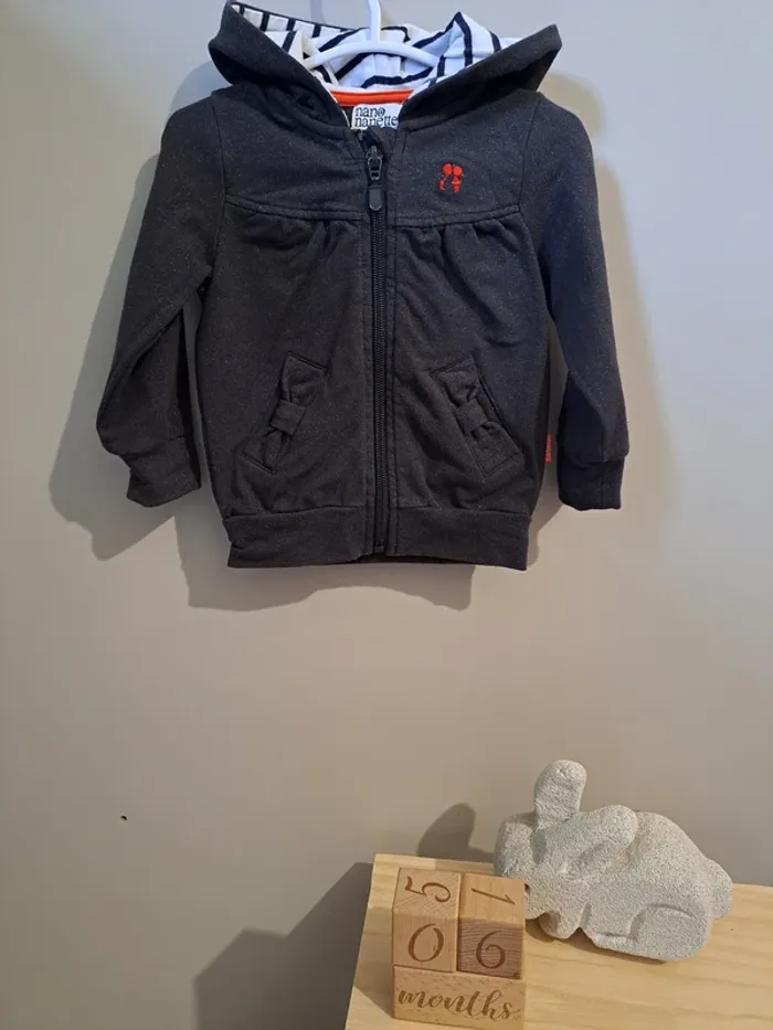 Sweat zippé - Nano et Nanette - 6 mois