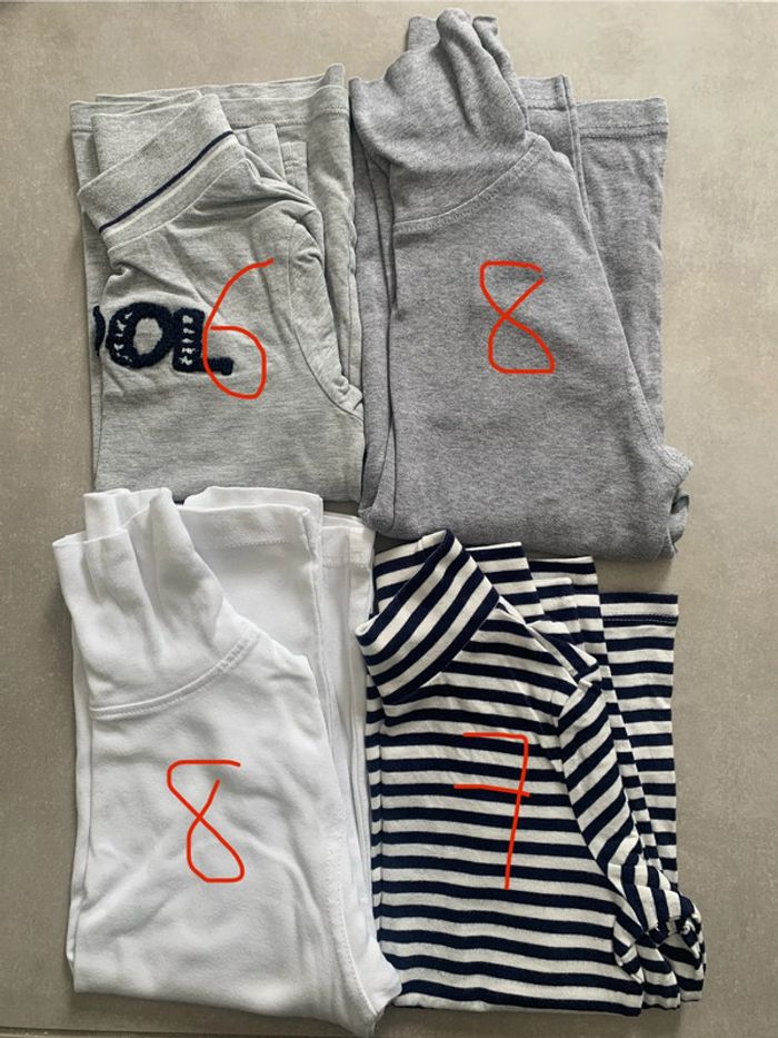 Lot de 4 polos manches longues à col 6/8 ans garçon