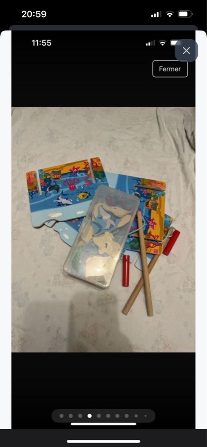 Jeu de pêche en bois pour enfants - photo numéro 2