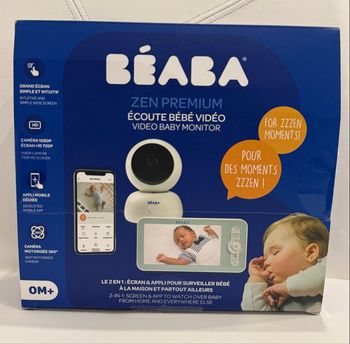 BÉABA Babyphone écoute-bébé Vidéo Zen Premium. Neuf avec protection sur l’écran.