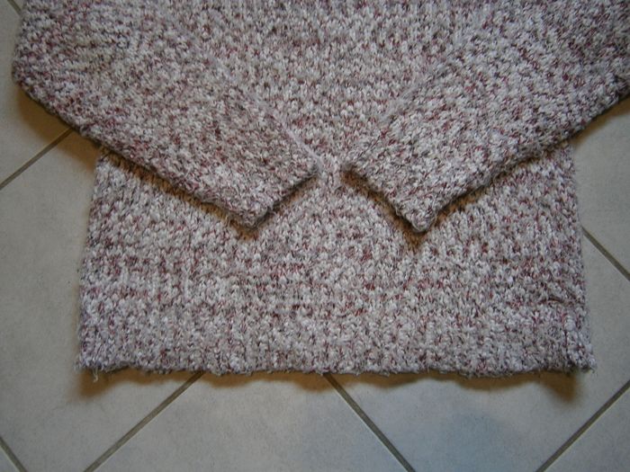 Pull doux chiné blanc/rouge Taille 42 - photo numéro 5