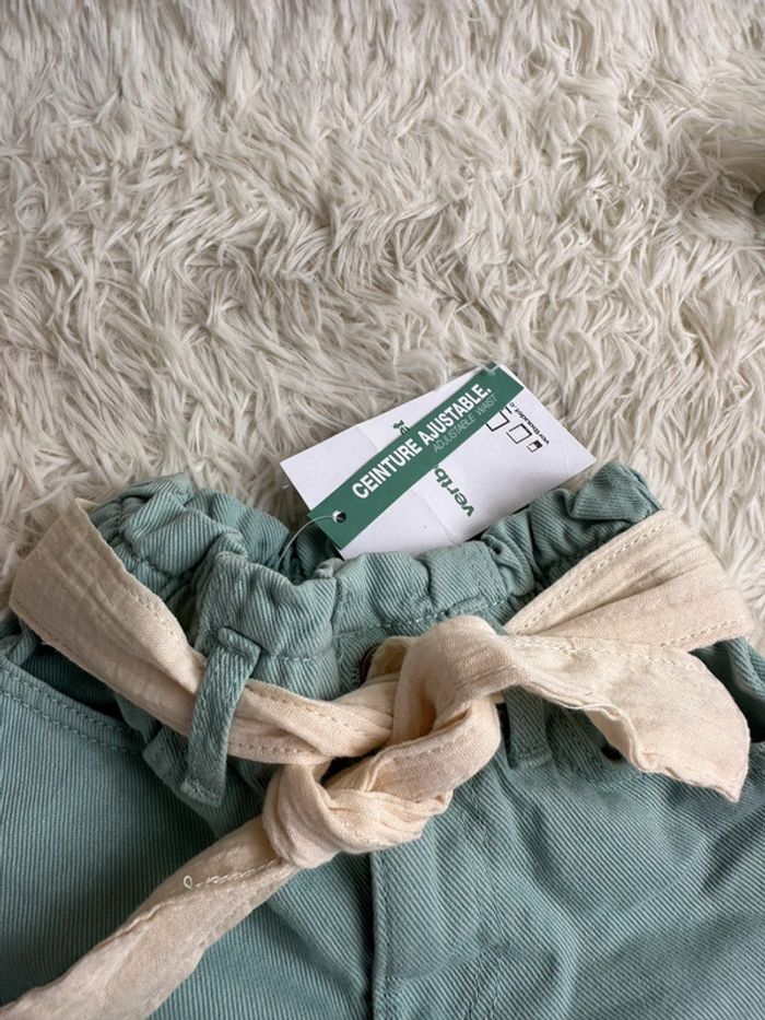 Short style paperbag Vertbaudet taille 2 ans coloris menthe - photo numéro 3