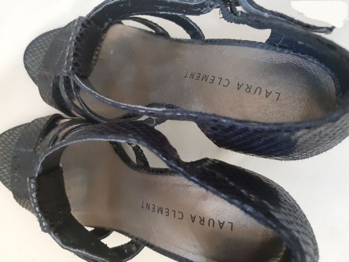 sandales noires à talons  / chaussures d'été - Laura Clément - pointure 36 - photo numéro 3