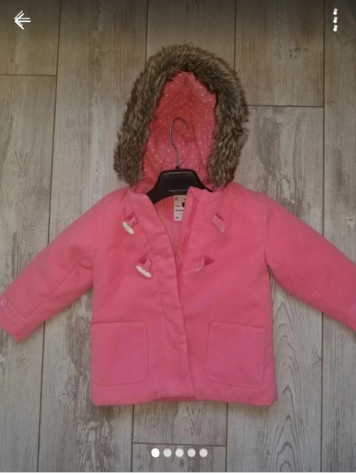 Manteau duffle coat fille t 3 ans tbe - photo numéro 2