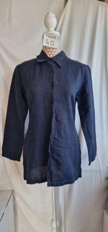 Chemisier, noir,en très très bon état, en lin& coton, longueur 66cm, largeur d'épaule 40cm