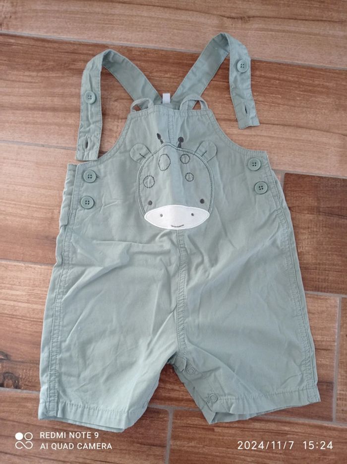 Lot 2 salopettes kaki et vert d'eau 12/18 mois - photo numéro 5