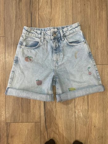 Short en jean taille haute Mom