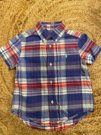 Chemise manches courtes Ralph Lauren garçon 2 ans/ 24 mois, motif carreaux