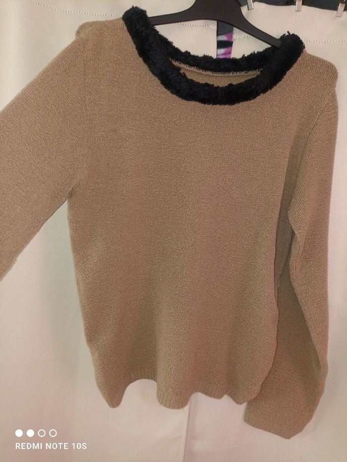 Pull col fausse fourrure femme taille S/36 - photo numéro 3