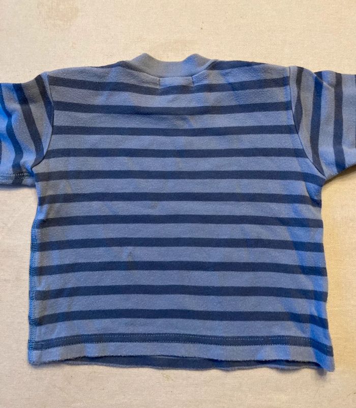 Lot 2 Teeshirt rayé / marinière 12 mois Petit Bateau Bout’chou - photo numéro 5