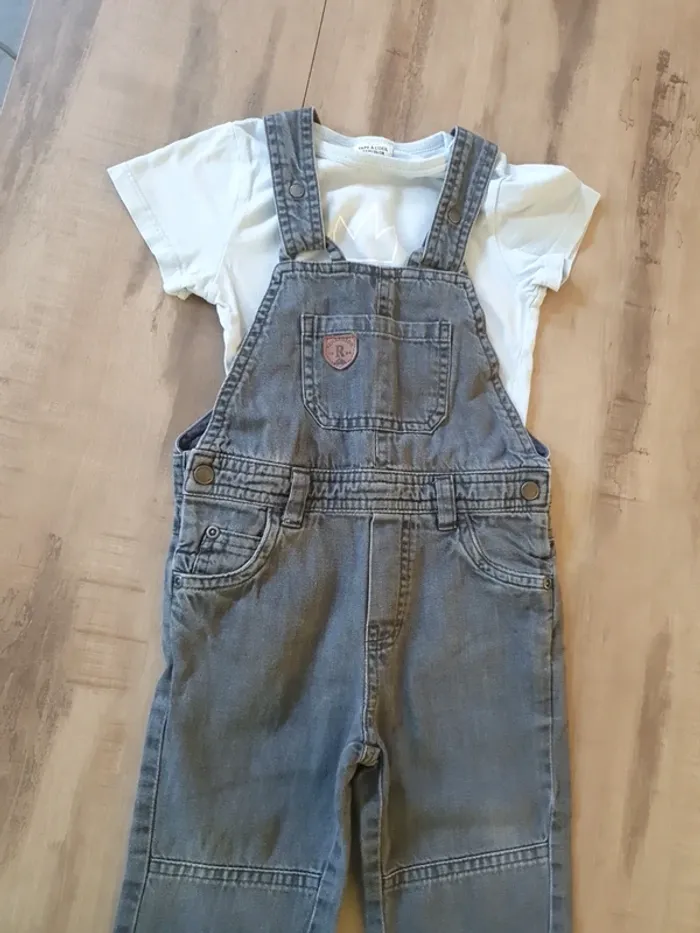 Salopette en jeans gris