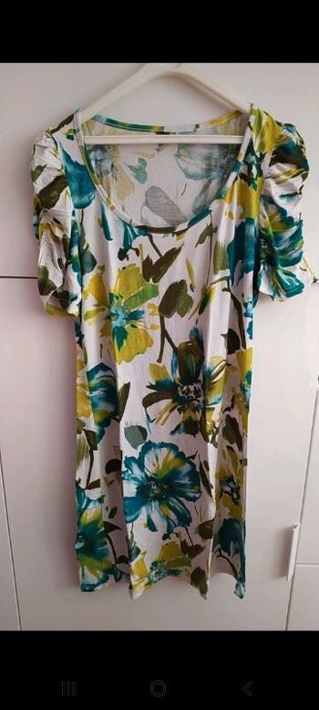 Robe verte fleurie ms mode L