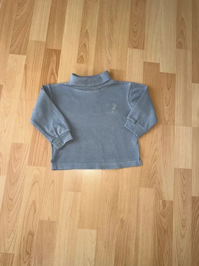T-shirt gris col roulé - Taille 2 ans - Très bon état