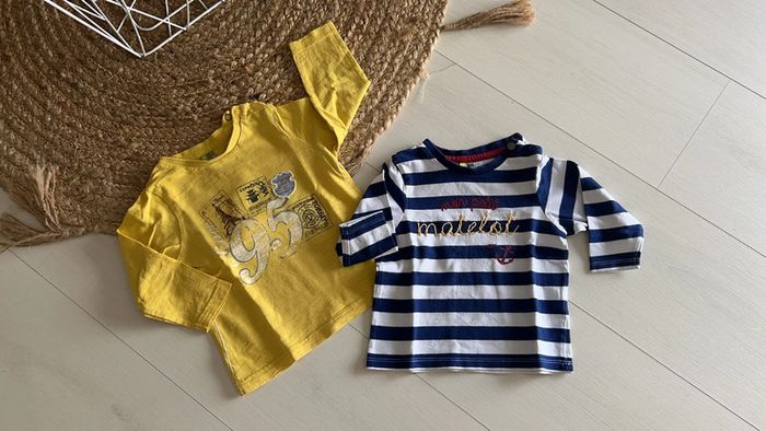 Lot de 2 t-shirt manches longues - 12 mois
